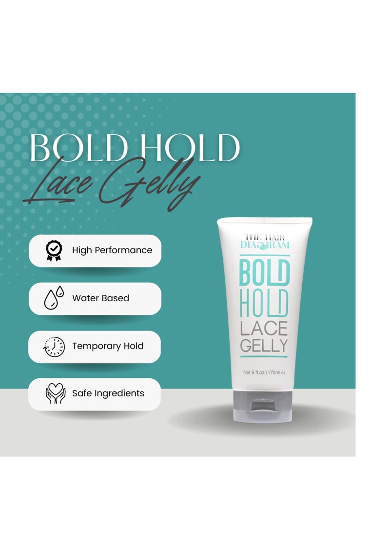 The Hair Diagram - The Hair Diagram - Bold Hold Lace Gelly - Glueless - Temporary Daily Hold For Lace Front Wigs and Hair Systems - Styling Agent For Baby Hairs - Non Toxic - Alcohol Free - Water Based Formula - 6oz - Image 1