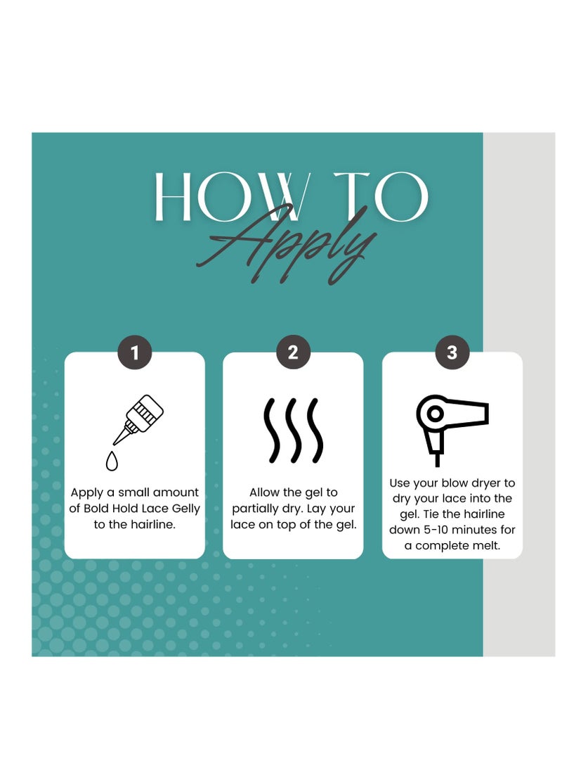 The Hair Diagram - The Hair Diagram - Bold Hold Lace Gelly - Glueless - Temporary Daily Hold For Lace Front Wigs and Hair Systems - Styling Agent For Baby Hairs - Non Toxic - Alcohol Free - Water Based Formula - 6oz - Image 1