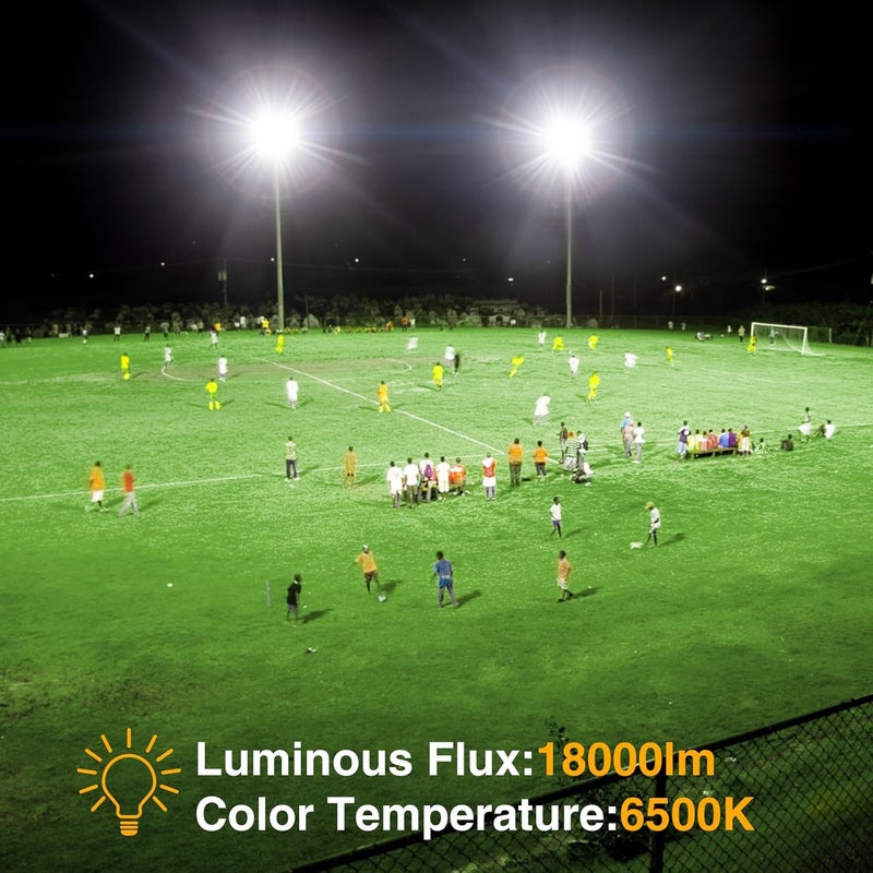 Onforu 200 واط أضواء الفيضانات LED الخارجية، 18000 لومن ضوء أمان ساطع، IP66 مقاوم للماء أضواء LED الخارجية، 6500 كيلفن ضوء النهار الأبيض لأغراض المرآب، الفناء، الحديقة، الملعب، الساحة (عبوة 2)  - Image 3