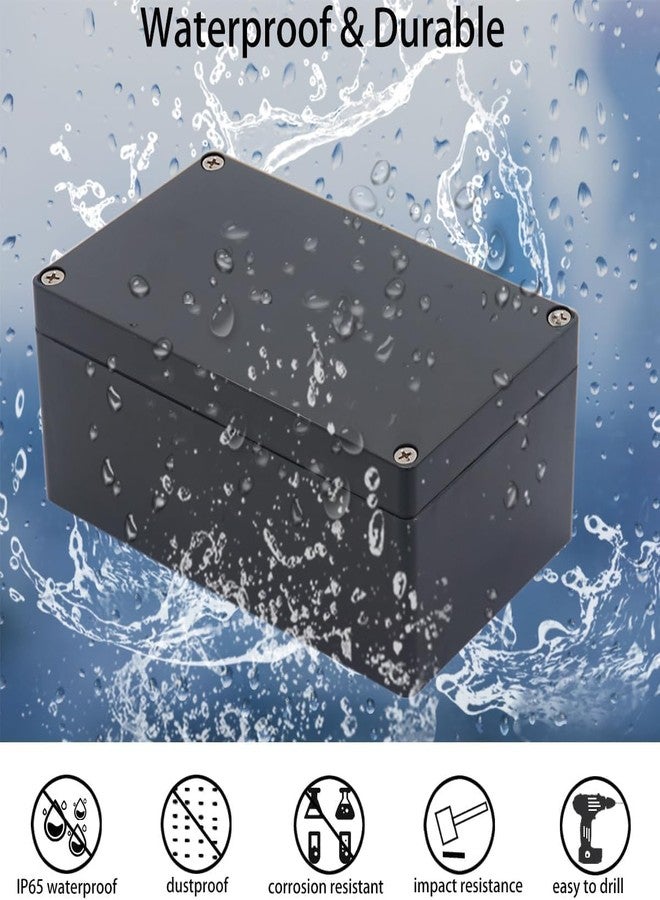 صندوق مشروع Raculety ABS أسود اللون، صندوق كهربائي مقاوم للماء IP65 للاستخدام الخارجي، صندوق توصيل إلكتروني، علبة طاقة مع غدد كابلات لمشاريع DIY، 2.5 × 2.3 × 1.38 بوصة (63 × 58 × 33 مم). - Image 3