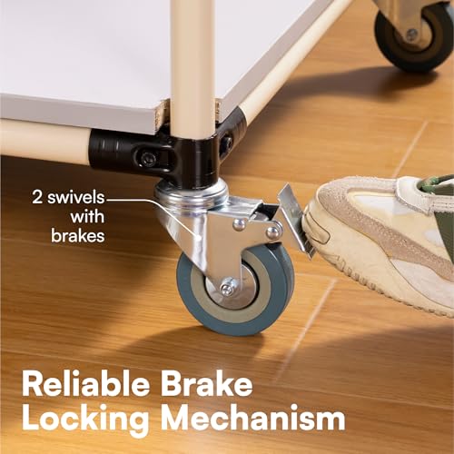 HST H&S Heavy Duty Castor Wheels - Set of 4 75mm (3") Castors with M10 Bolt - PU Swivel Trolley Wheels for Furniture - Lockable Caster with Brakes - Outdoor Wheel Casters - Image 4