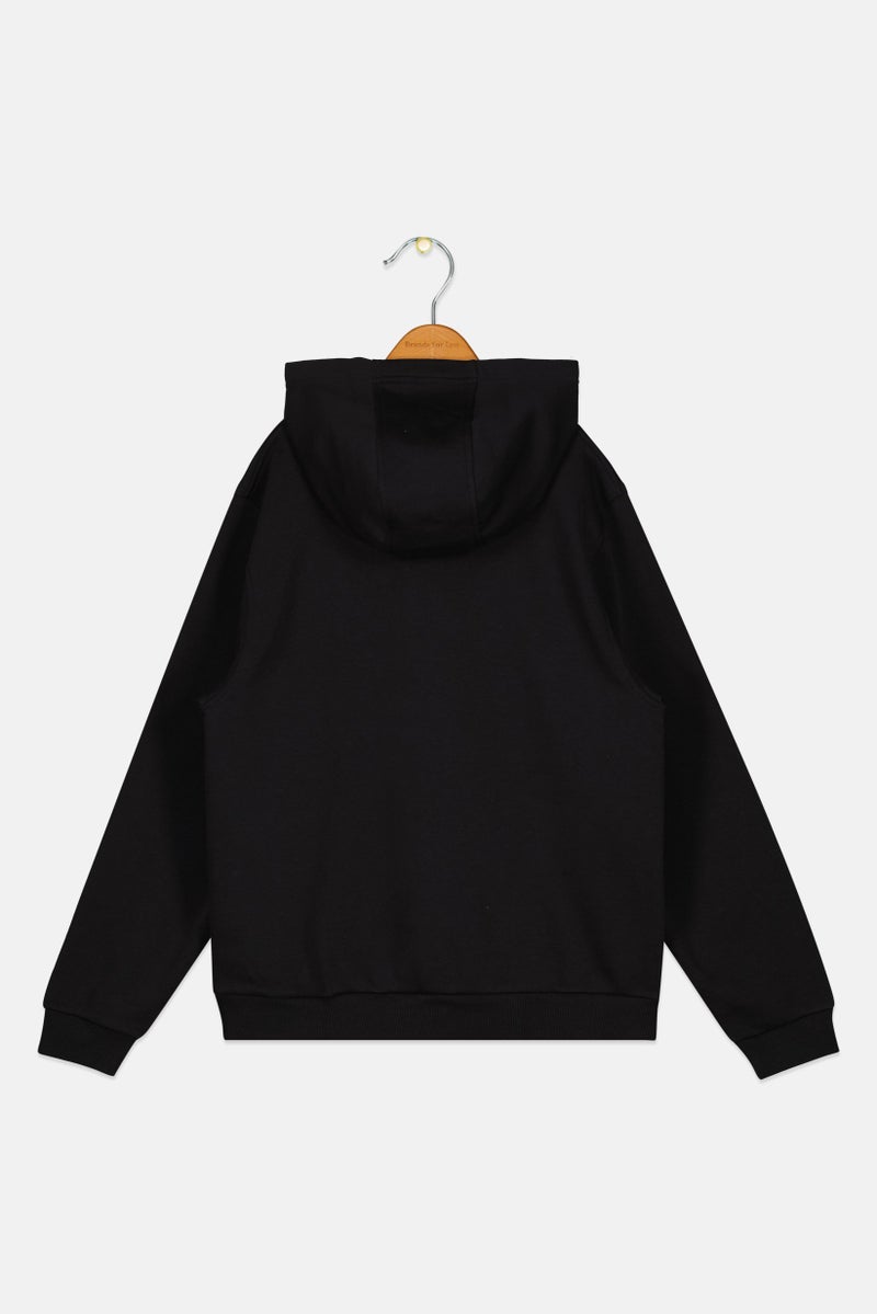 PUMA Kids Boy Sportswear Fit Long Sleeve Outdoor Hoodie, Black - Image 3