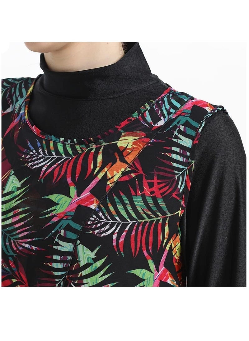 NADANBAO Muslim Swim Suit Middle East Swimwear Print Sun Protection Four Piece Detachable - Image 5