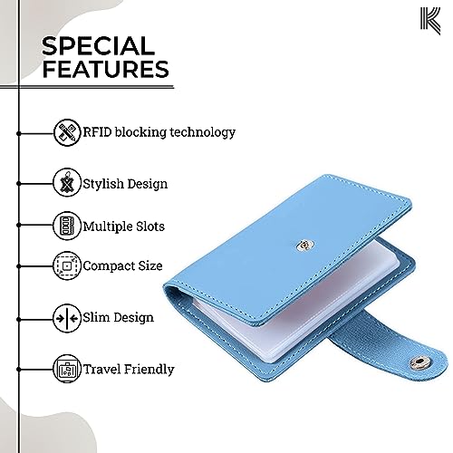 Kraptick Card Holder for Men and Women - Elegant and Versatile Card Organizer, Card Case, Credit Cardholder, Card Pouch (Blue) - Image 3