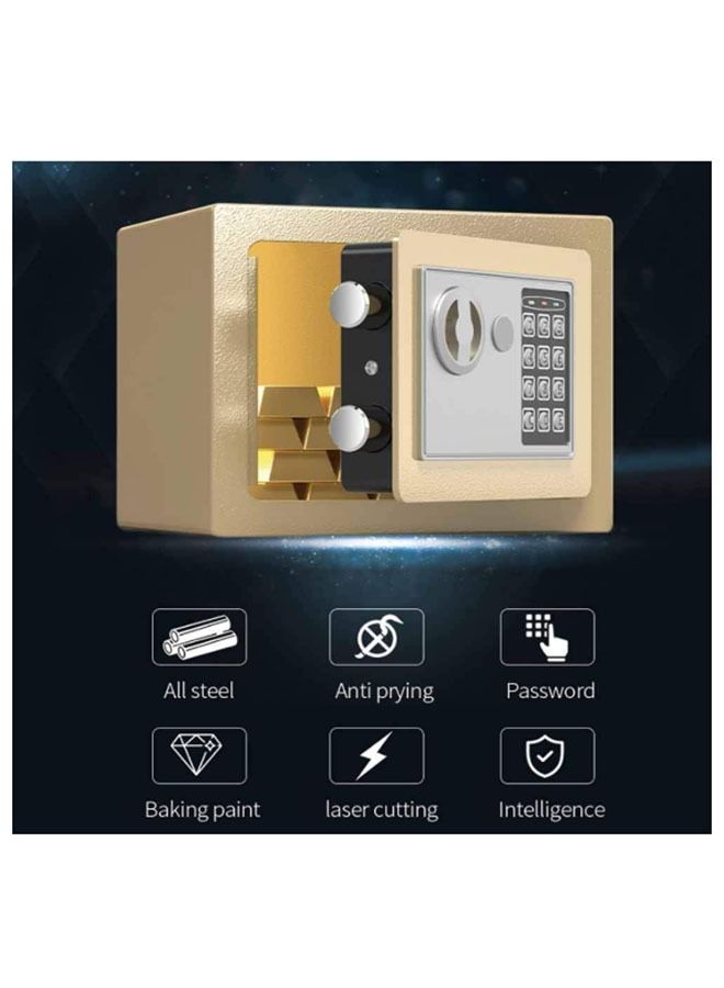 HOMESTAR Mini Electronic Luxury Digital Security Safe with Keypad Lock and Physical Key for Home Office (Gold) - Image 5