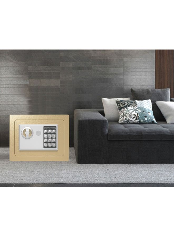 HOMESTAR Mini Electronic Luxury Digital Security Safe with Keypad Lock and Physical Key for Home Office (Gold) - Image 3