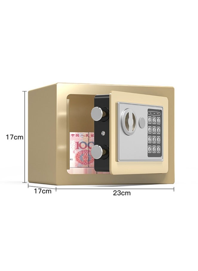 HOMESTAR Mini Electronic Luxury Digital Security Safe with Keypad Lock and Physical Key for Home Office (Gold) - Image 4