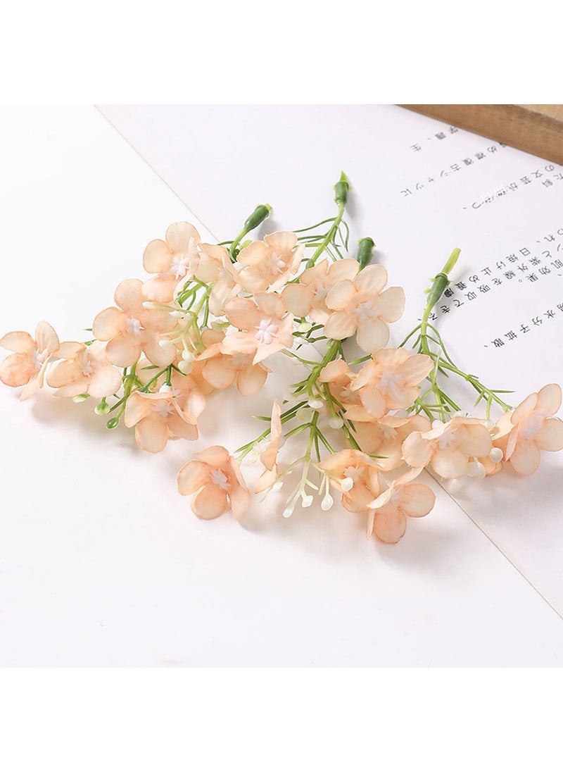 Generic 1 x 5 pcs Artificial Hydrangea DIY Crafting Bridal Light Orange 