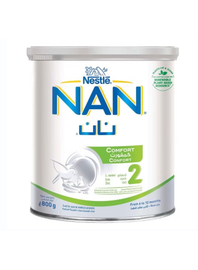 Nestle Nestlé NAN Comfort 2 Milk Powder 800g – Gentle Follow-On Formula for Easy Digestion (6–12 Months)