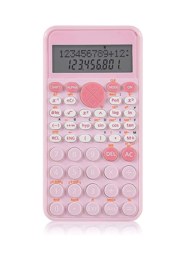 Generic Scientific Calculator for Students, 2-Line Standard Scientific Calculator, Portable and Cute School Office Supplies, Suitable for Primary School to College Student Use (Pink)  - Image 1