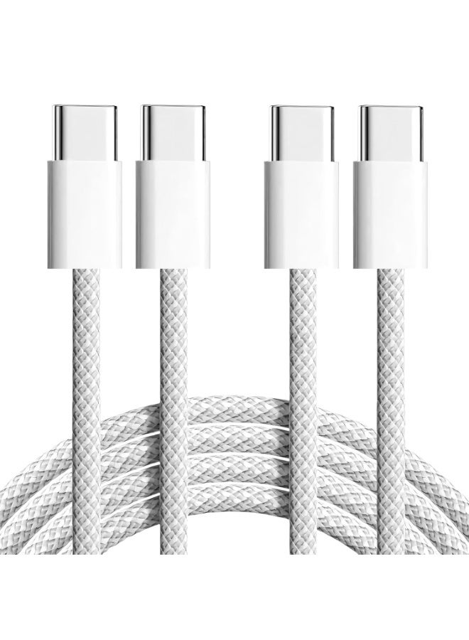OstWony كابل USB C إلى USB C بطول 3 قدم (1 متر) - شاحن سريع بقوة 60W من نوع C، كابل طاقة منسوج من USB-C إلى USB-C لهواتف iPhone 17/16/15 Pro Max Plus/MacBook/iPad/AirPods/Samsung Galaxy/أجهزة Android والمزيد [عبوة من 2] - Image 1
