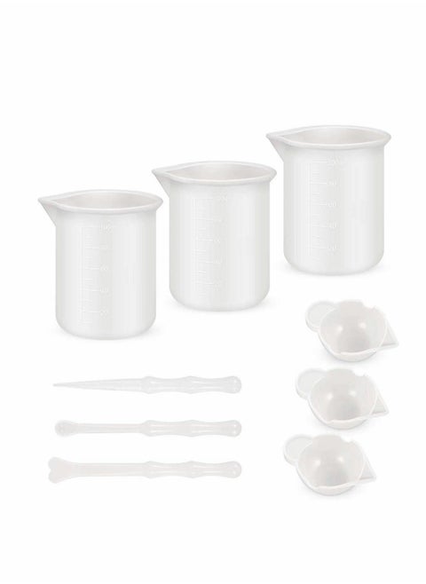 3Pcs Mixing Cups for Resin Silicone Measuring Cups - Mixing Resin Stain Epoxy Paint Silicone Measuring Cups for Resin 100ml Mixing Cups Mixing Cups for Resin Silicone Measuring Cups