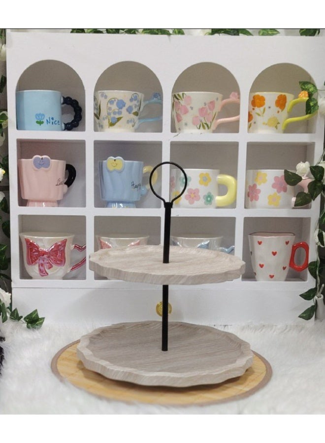 Multi-purpose wooden carrier. First tier: 30 cm. Second tier: 26 cm. - Image 4