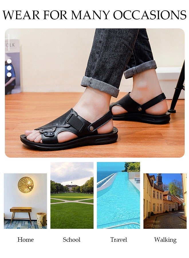 DUNISO Men's Sandals Lightweight Slide Sandal with Non-slip Soles Thick Sole Beach Sandal Open Toe Breathable Slip-on Sandal House Flat Sandal for Indoor and Outdoor - Image 3