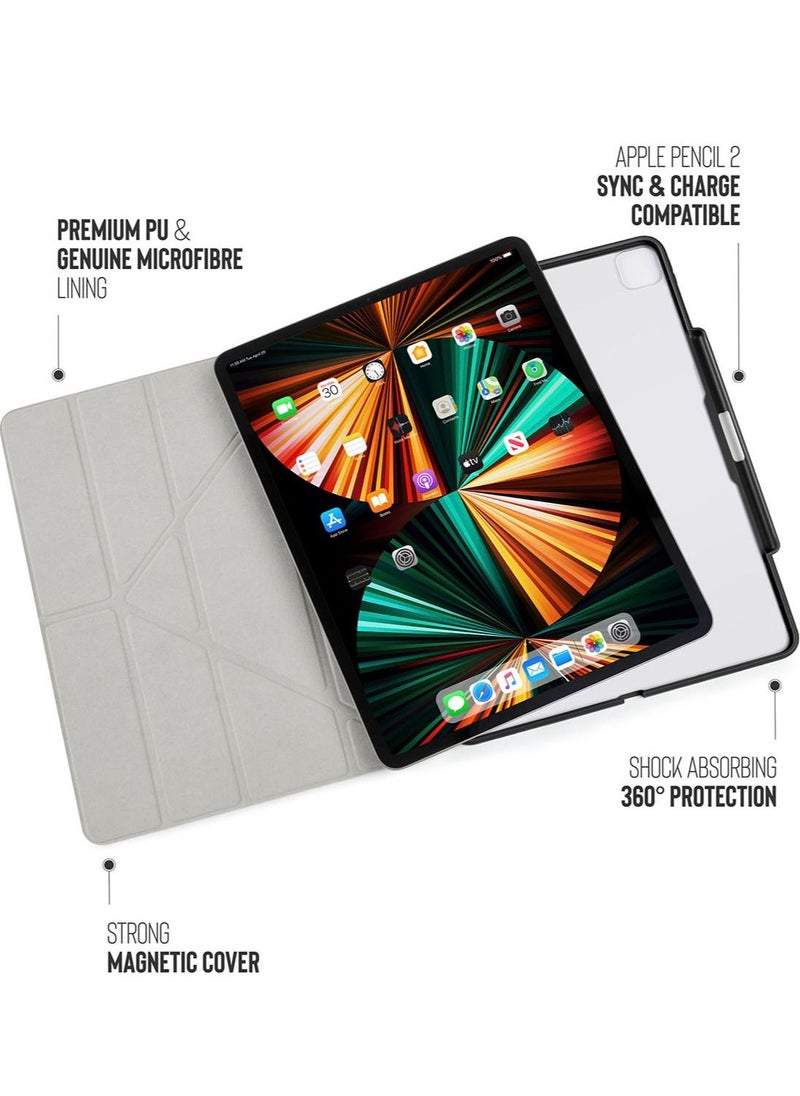 Origami no. 3 Pencil Case Designed Ultra Smart Cover with 5 in 1 Stand for Apple iPad Pro 12.9 inch (2021)