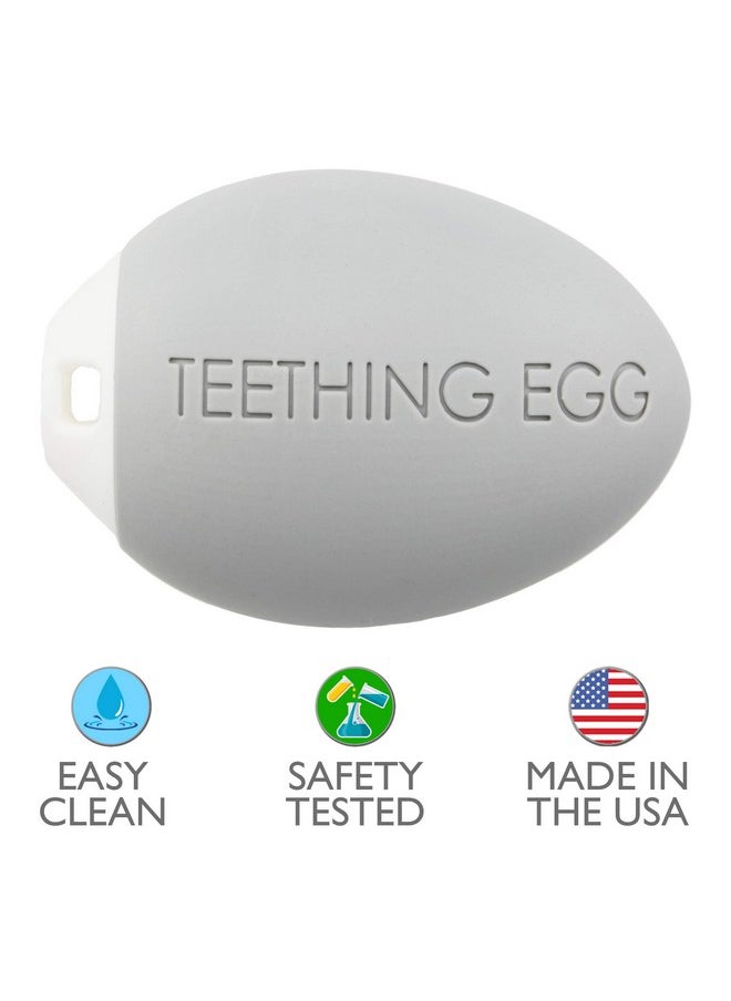 The Teething Egg The Official Teething Egg Baby Teether Gray Teething Toys For Babies 06 Months And 612 Months Infant Sensory Toys Top Baby Shower And Registry Gift  - Image 4