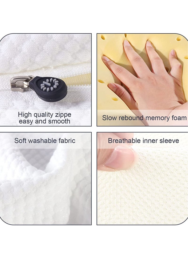 Cervical Memory Foam Bed Pillow with 2 Adjustable Height, 61x35.6x11.9cm, Ergonomically Designed Contour Sleeping Pillows with Washable Pillow Cover for Side Sleepers with Shoulder & Cervical Pain - Image 3