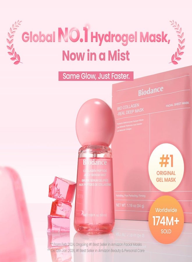 BIODANCE 24/7 Collagen Glow Set: Collagen Peptide Jelly Serum Mist (1.69 fl.oz) & Bio-Collagen Real Deep Mask (4 Sheets), Sprayable Hydrogel & Overnight Hydrating Face Mask for Firming & Plumping - Image 2