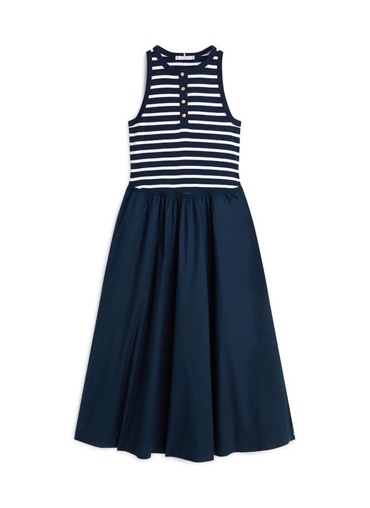 TOMMY HILFIGER Gold-Tone Button Sleeveless Maxi Dress - Image 5