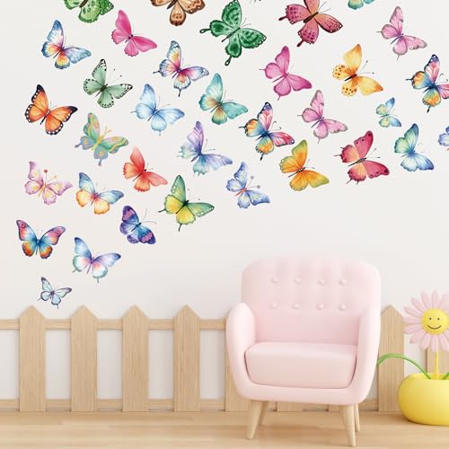 AOWDIAO 62 Large Butterfly Wall Decals - Peel and Stick Vinyl Wall Stickers for Room Decor, Safe for Walls, Repositionable - Image 1