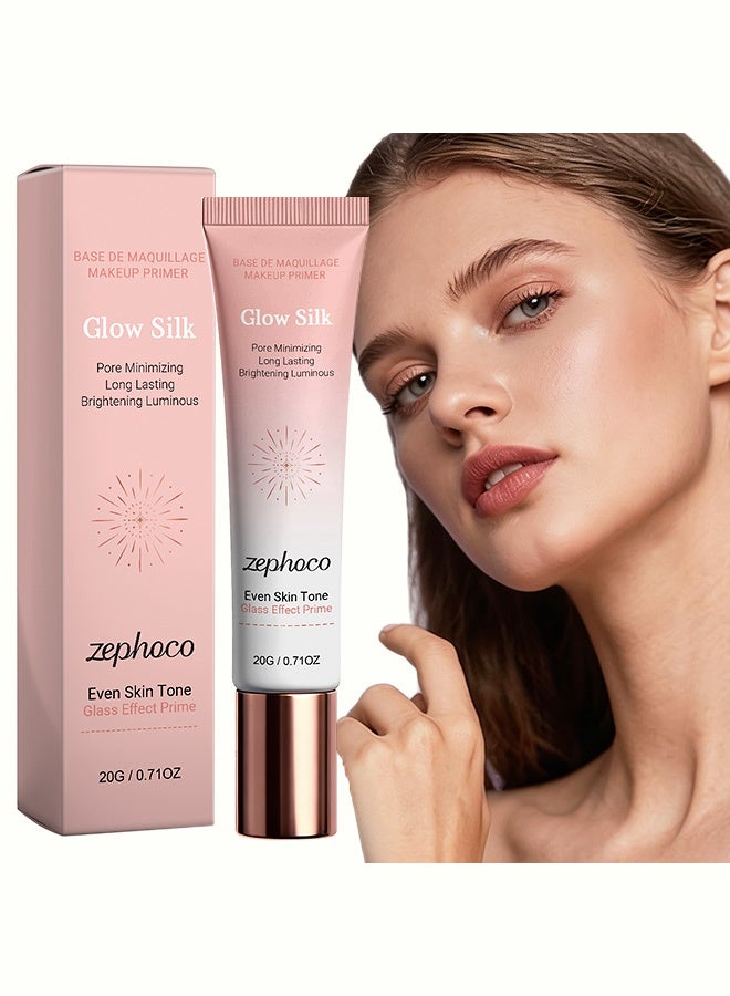 zephoco Brightening Skin Primer Makeup Primer: Smooth, Light, Moisturizing, Natural and Transparent, Hydrating Daily Primer for Makeup Application 20g - Image 1