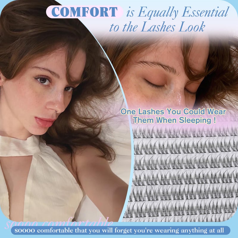 Newcally Natural Lash Clusters Kit DIY Lash Extension Kit Wispy Eyelash Extension Kit C-curly Individual Lashes Kit 9-12MM Short Eyelash Clusters with Lash Remover by Newcally - Image 3