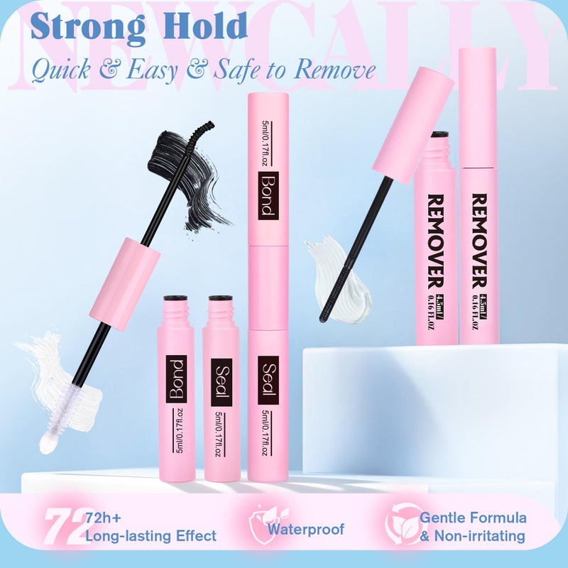 Newcally Natural Lash Clusters Kit DIY Lash Extension Kit Wispy Eyelash Extension Kit C-curly Individual Lashes Kit 9-12MM Short Eyelash Clusters with Lash Remover by Newcally - Image 4
