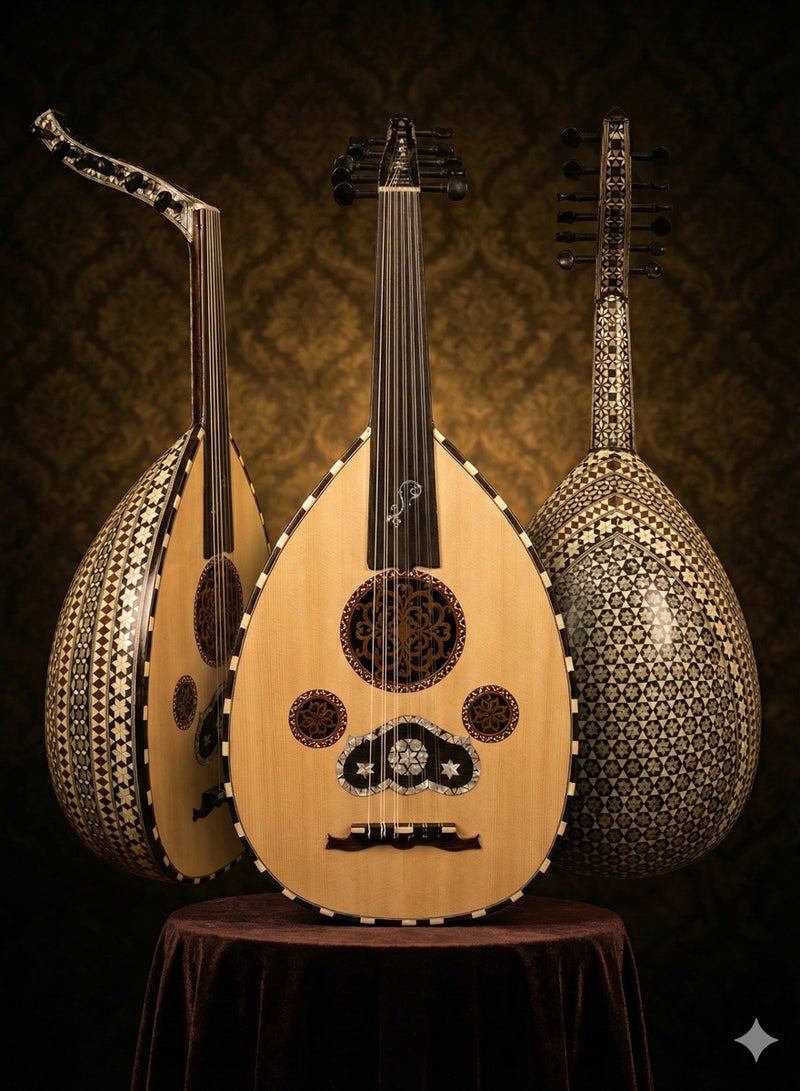 موسيقى الكرز عود موسيقي لوكس ملكي ظهر صدف بالكامل - Image 1