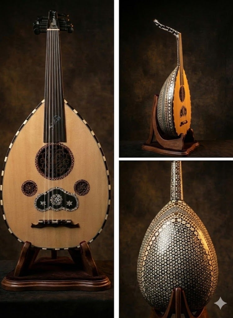 موسيقى الكرز عود موسيقي لوكس ملكي ظهر صدف بالكامل - Image 2