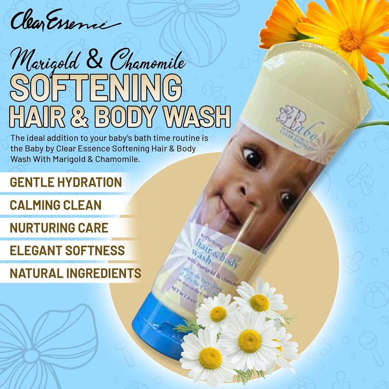 Clear Essence Baby Softening Hair  Body Wash with Marigold  Chamomile  8 oz Gentle TearFree Baby Wash for Delicate Skin  Hair  Nourishing Baby Bath Formula with Calendula for Ultimate Skin Care - Image 3