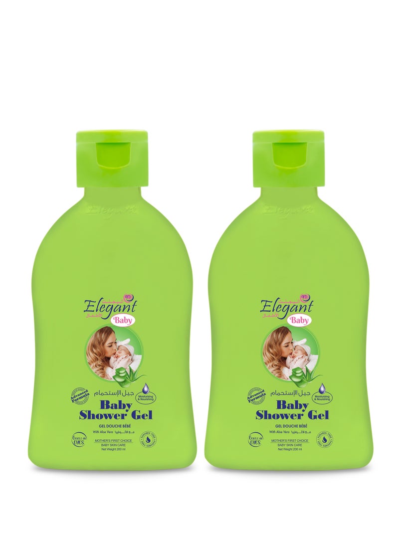 Elegant Elegant Aloe Vera Baby Shower Gel 200ml Twin Pack  - Image 1