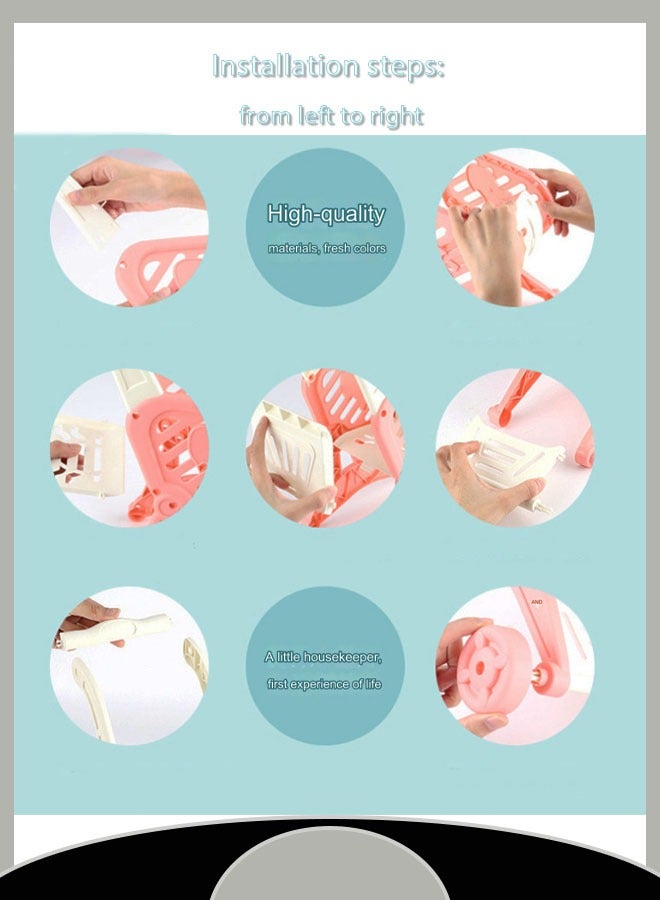 Kids Shopping Cart Trolley Play Set and Pretend Play Toy ,Perfect for Ages 3+ Pretend Play and Role-Playing Games（Pink） - Image 4