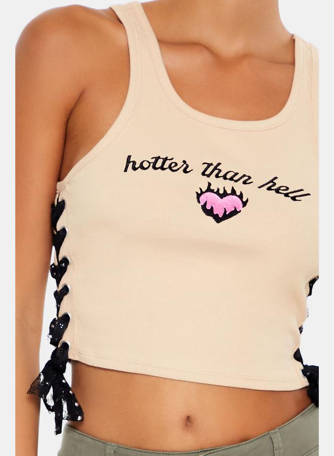 FOREVER 21 Hotter Than Hell Cropped Tank Top - Image 5