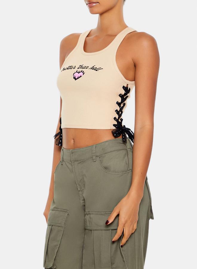 FOREVER 21 Hotter Than Hell Cropped Tank Top - Image 3