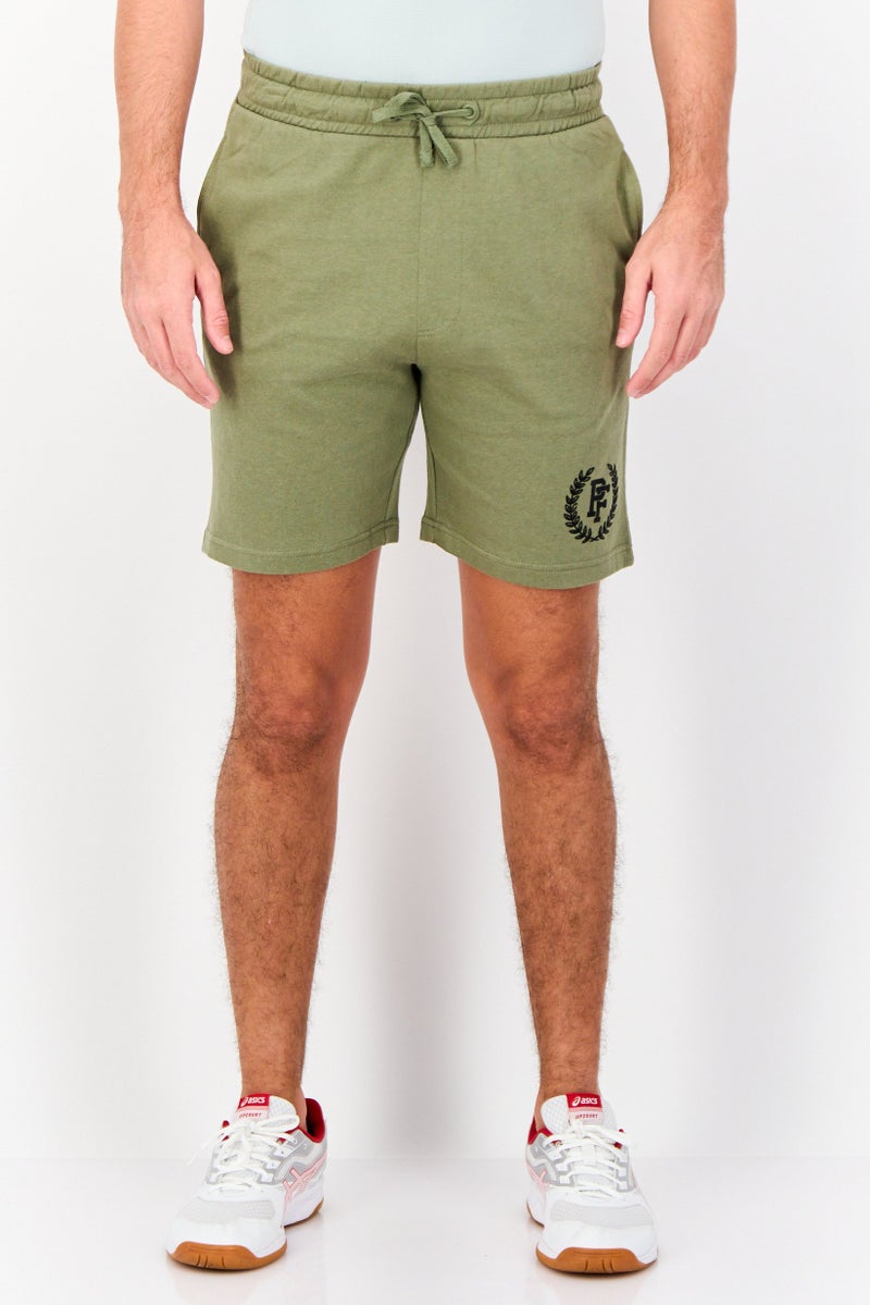Paul Frank Men Graphic Print Basic Shorts, Light Olive - Image 1
