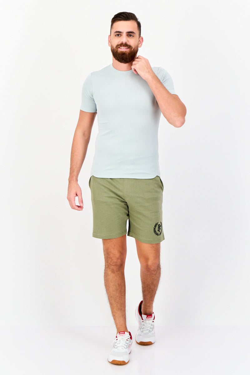 Paul Frank Men Graphic Print Basic Shorts, Light Olive - Image 2