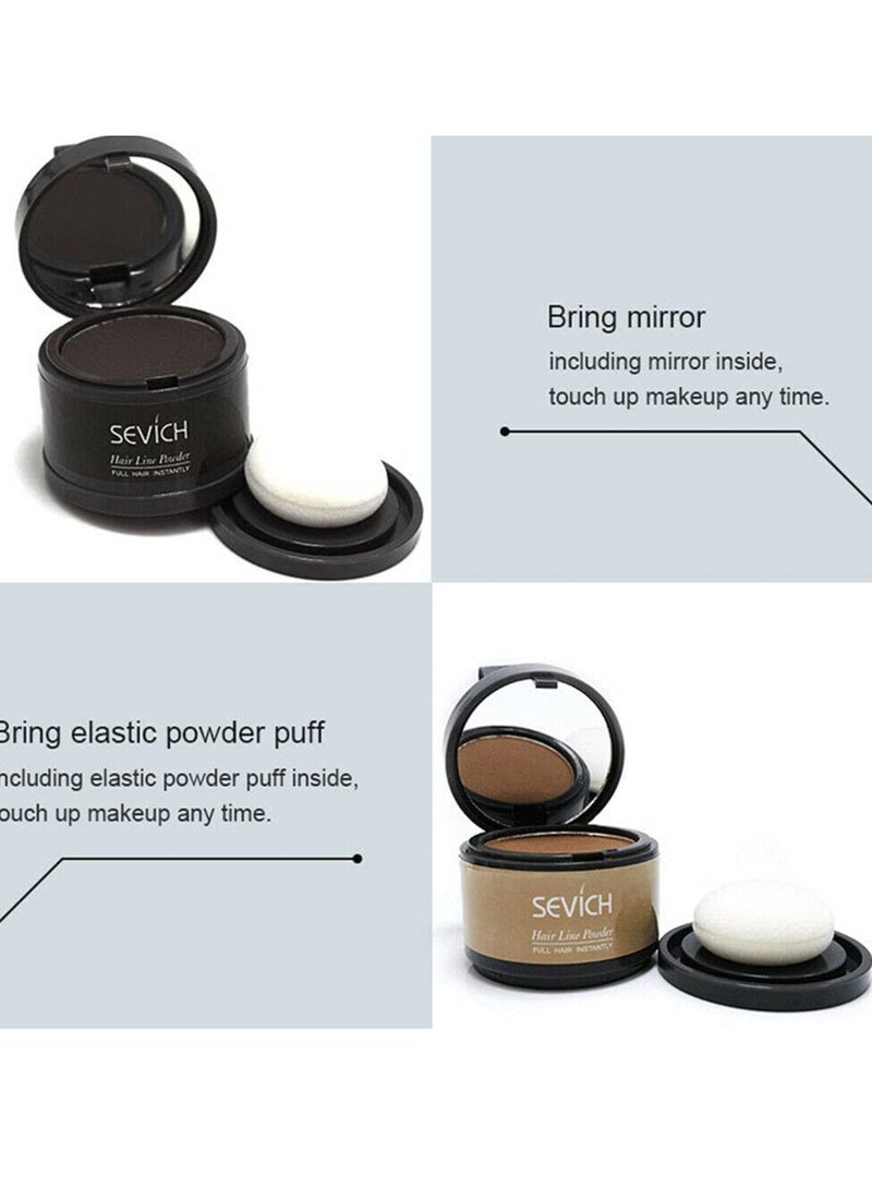 Sevich 1pc Hairline Powder, Waterproof Hair Fiber Instant Hair Shadow, Portable Quick Magical Hair Fluffy Powder, Hair Color Dye Forehead Hair Line Filling Powder for Bald Spot Cover Up, (Dark Brown E) - Image 2