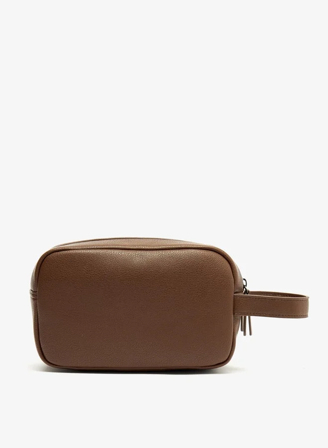 DUCHINI Men's Solid Pouch with Zip Closure and Wristlet Strap