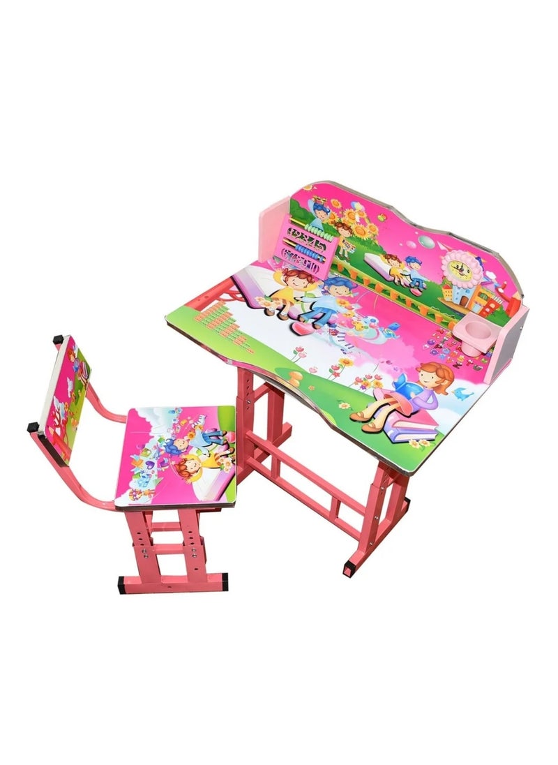 Generic - Education Study Table And Chair With Attached Clock - Image 1
