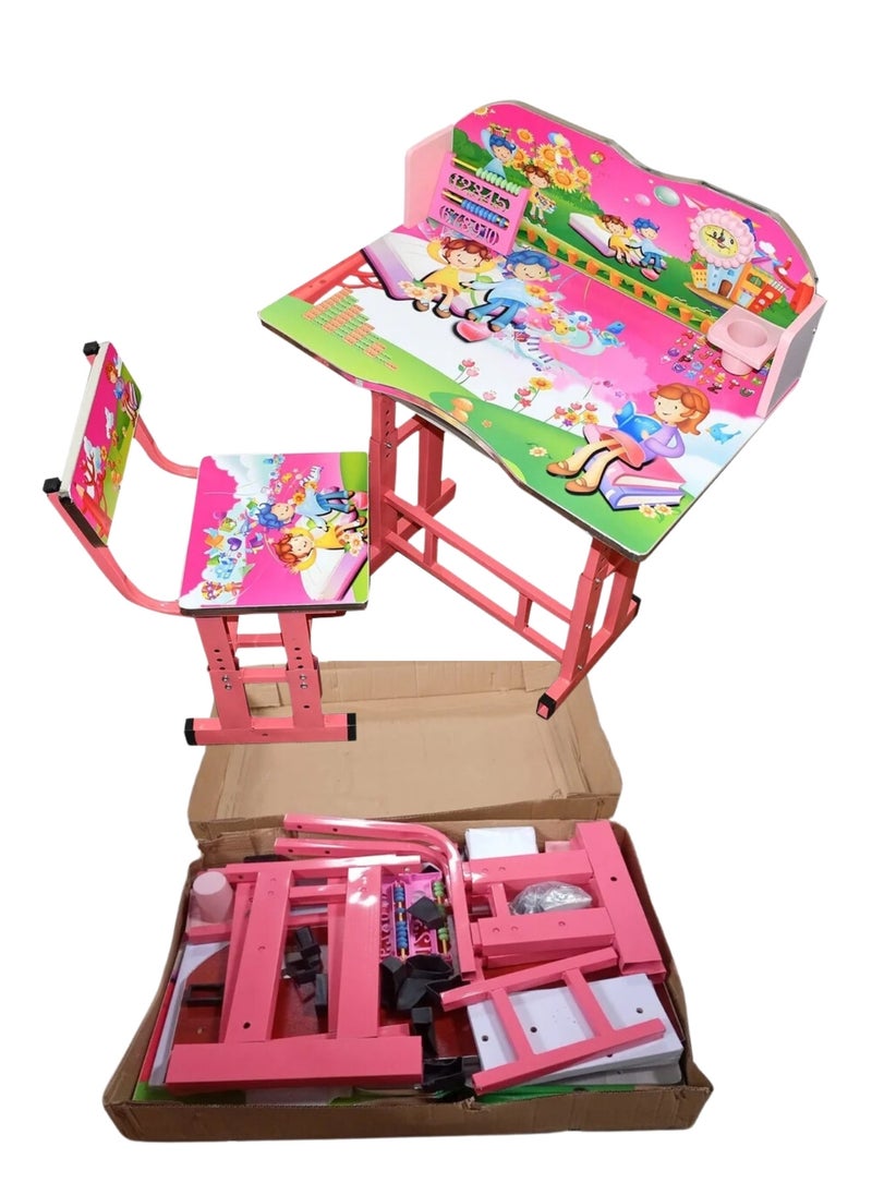 Generic - Education Study Table And Chair With Attached Clock - Image 1