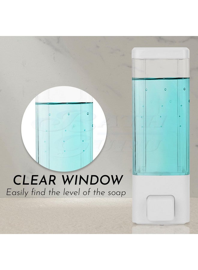 BATH GURU ABS Plastic Soap Shampoo Sanitizer Lotion Gel Dispenser Liquid Handwash Soap Dispenser for Bathroom Kitchen 350 Ml Clear (White) - Image 4