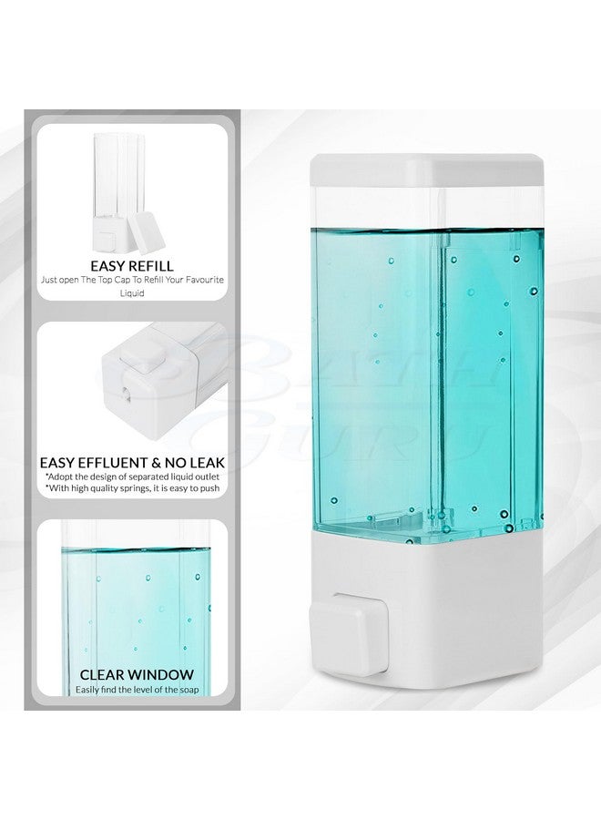 BATH GURU ABS Plastic Soap Shampoo Sanitizer Lotion Gel Dispenser Liquid Handwash Soap Dispenser for Bathroom Kitchen 350 Ml Clear (White) - Image 5