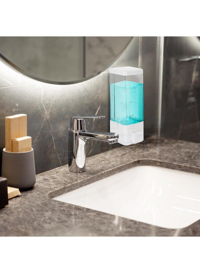 BATH GURU ABS Plastic Soap Shampoo Sanitizer Lotion Gel Dispenser Liquid Handwash Soap Dispenser for Bathroom Kitchen 350 Ml Clear (White) - Image 2