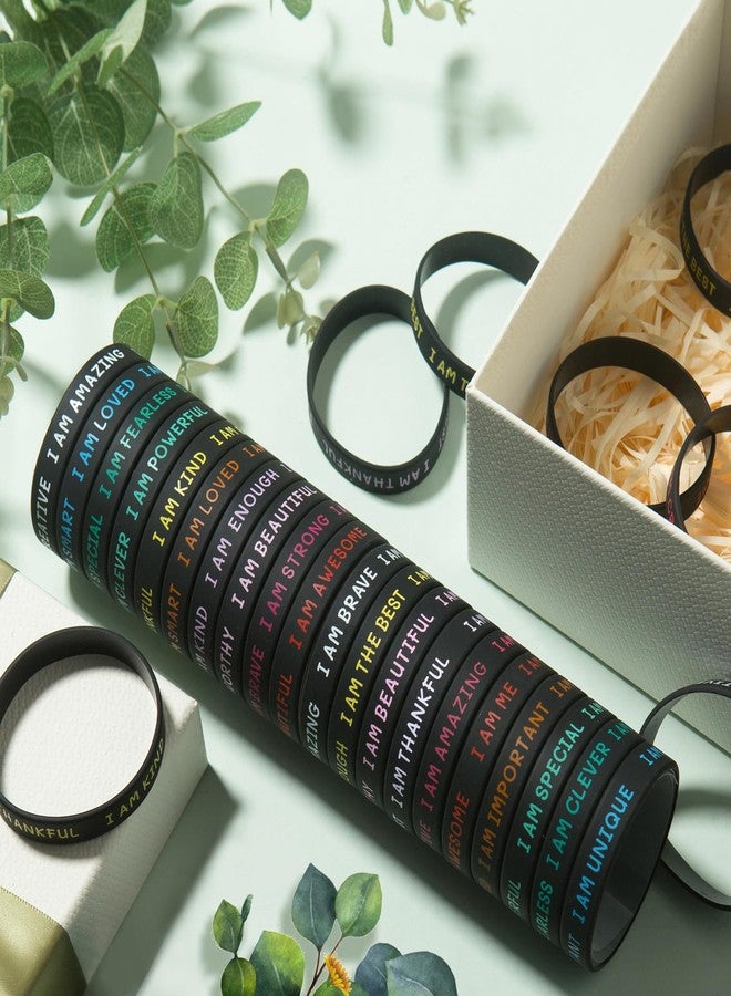 CYCLUSIVE 20 Pieces Students Inspirational Wristbands Rubber Bracelets Fun Motivational Wristbands for Kids Students Back to School Gifts - Image 3