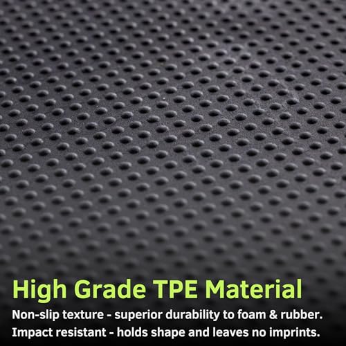 Baselayer Performance Series Interlocking Floor Tiles - Durable ½ in TPE (Rubber Like, NOT Foam, no Odor) - Gym Flooring for Weights & Heavy Equipment - Black, 15 SqFt (6 Pack) - Made in USA - Image 5
