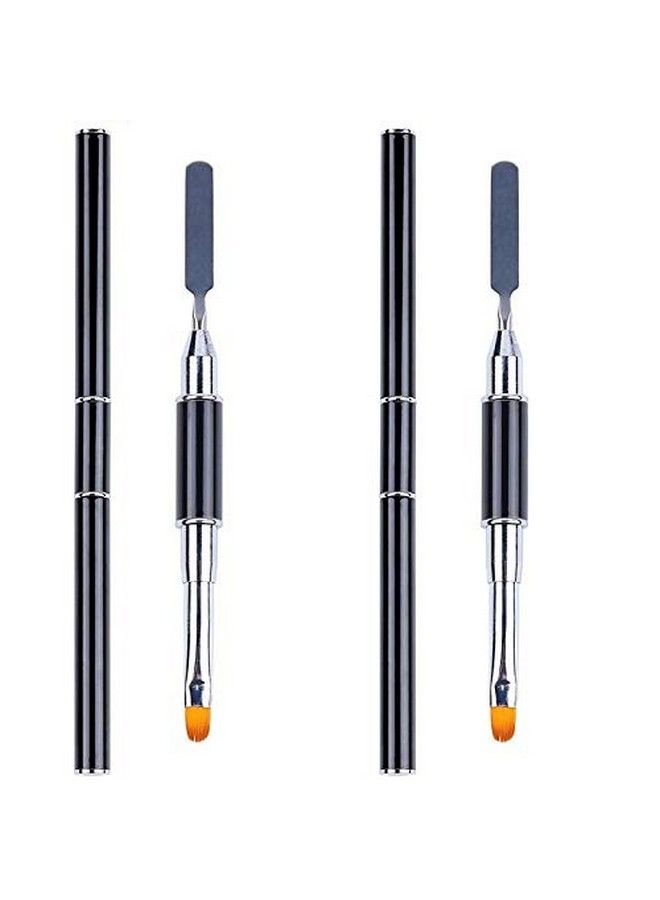 Aliotech 2 Pack Of Polygel Brush And Picker Dualended 2 In 1 Design Stainless Steel Gel Nail Brush Polygel Slice Tool For Polygel Uv Gel Acrylic Nails Extension Quick Building Gel - Image 1