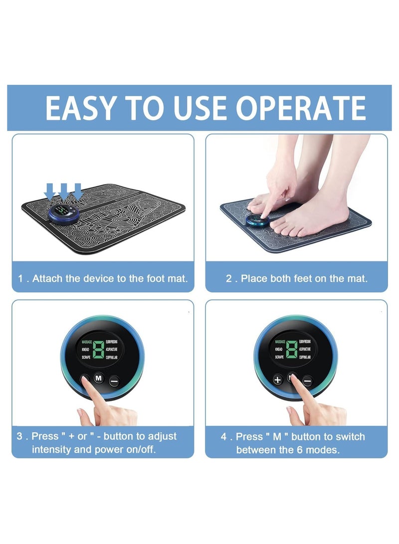 Ems Electric Foot Massagers Set with 1 Foot Massager and 1 Mini Neck Massager Pads Foot Massager Portable USB to Relieve Pain and Blood Circulation - Image 3