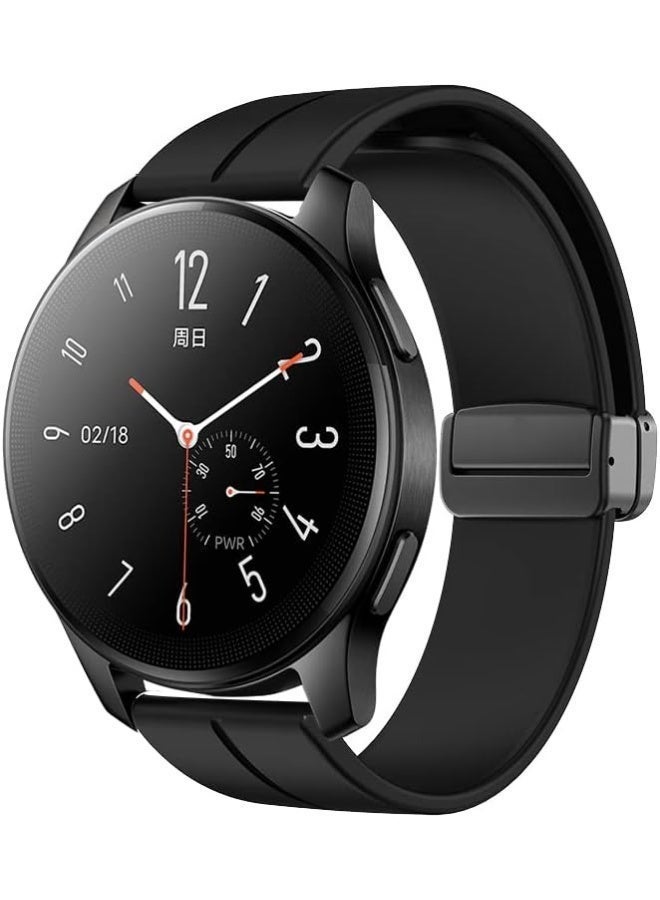 jaexest Soft Silicone Magnetic Watch Band Quick Release Sport Strap with Folding Clasp - Image 2