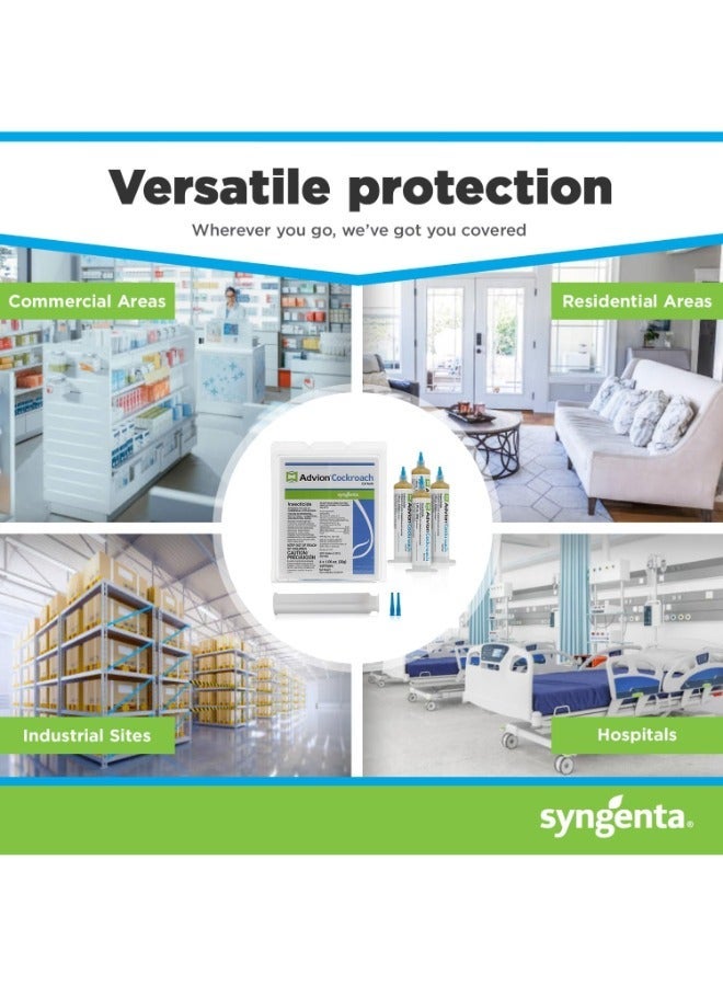 syngenta طُعم جل الصراصير من أدفيون، 4 × 30 جرام، قاتل للحشرات والآفات، للاستخدام الداخلي والخارجي - Image 4