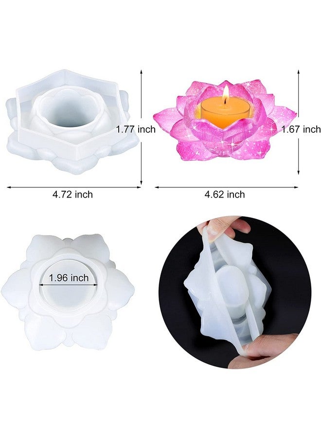 Snoogg SNOOGG® Pack of 2 Silicone Moulds of Tea Light Candle Holder in Lotus Shape for Epoxy Resin Art, DIY, Casting,Making Coaster, Home Decoration, Cup Mat and More ..  - Image 4